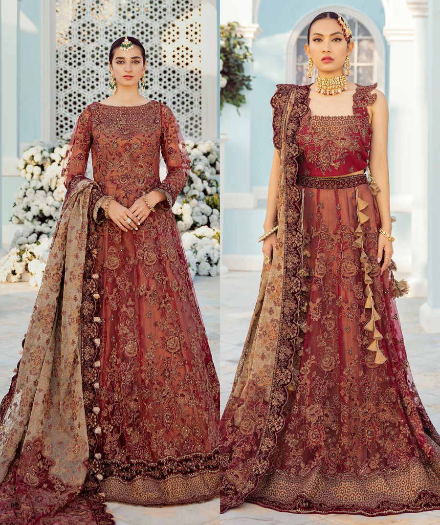 IZNIK Classics Unstitched Luxury Formals 3Pc Suit ICC-01 Carnalion Red