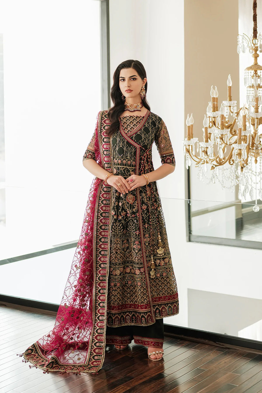 FARASHA Lueur Unstitched Embroidered Luxury Net Suit 04-ILYANA