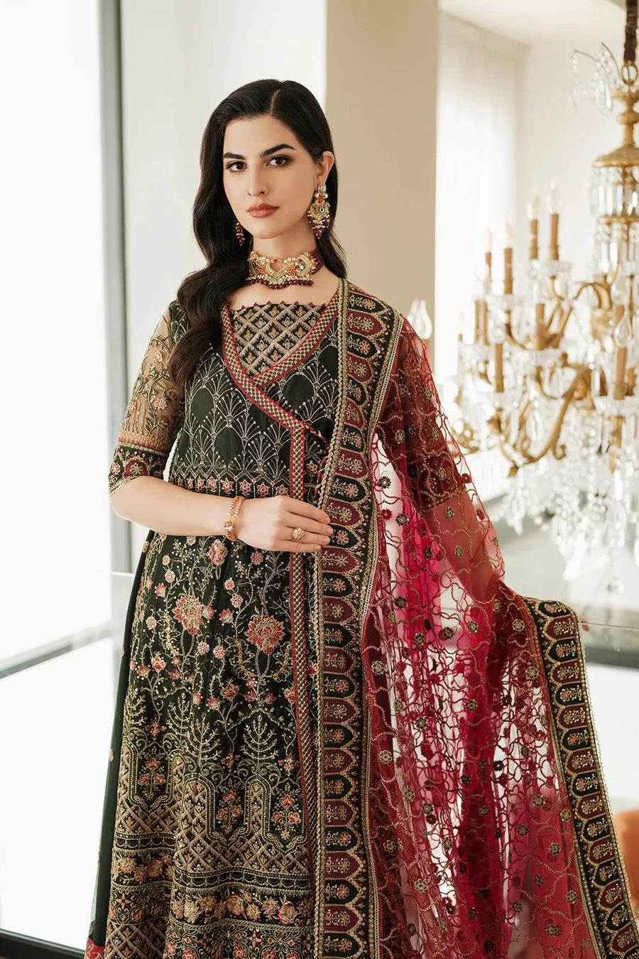 FARASHA Lueur Unstitched Embroidered Luxury Net Suit 04-ILYANA