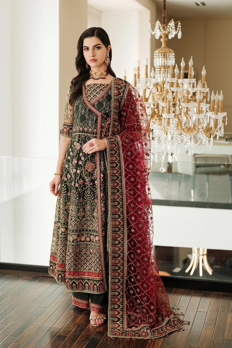 FARASHA Lueur Unstitched Embroidered Luxury Net Suit 04-ILYANA