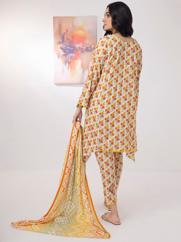 ZS Textiles Intermix Unstitched Summer Printed 3Pc Suit IM-01