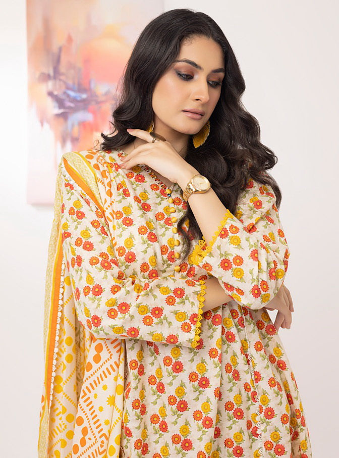 ZS Textiles Intermix Unstitched Summer Printed 3Pc Suit IM-01