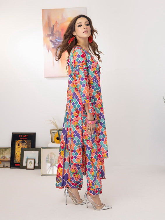 ZS Textiles Intermix Unstitched Summer Printed 3Pc Suit IM-10