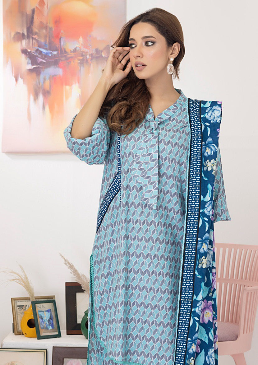 ZS Textiles Intermix Unstitched Summer Printed 3Pc Suit IM-11