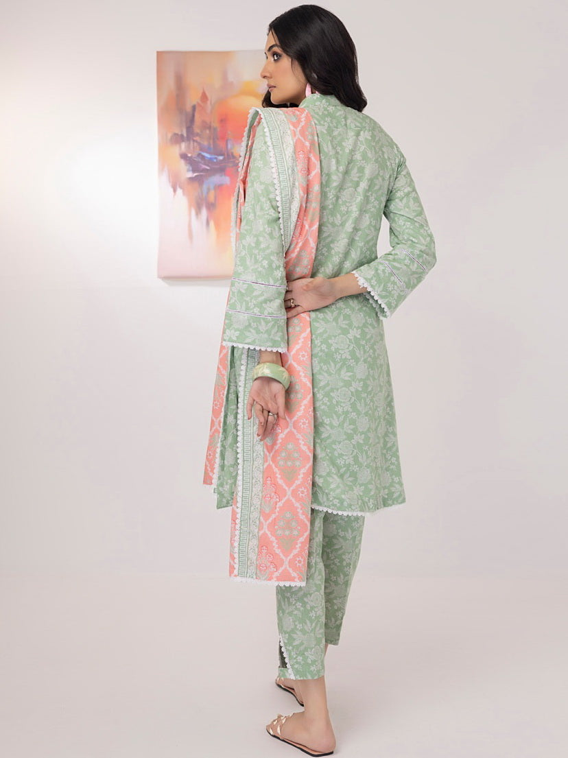 ZS Textiles Intermix Unstitched Summer Printed 3Pc Suit IM-02