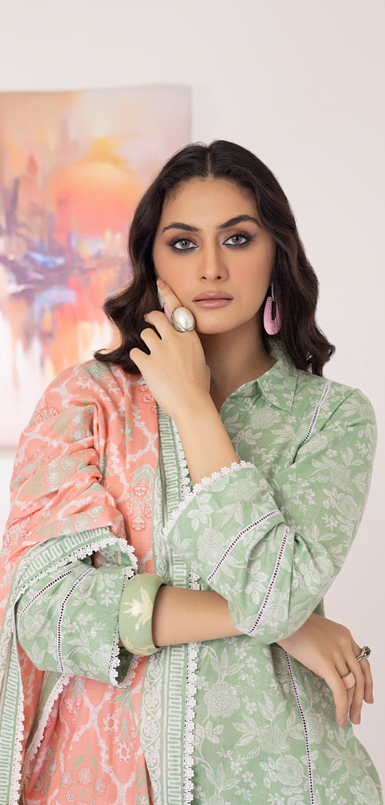 ZS Textiles Intermix Unstitched Summer Printed 3Pc Suit IM-02