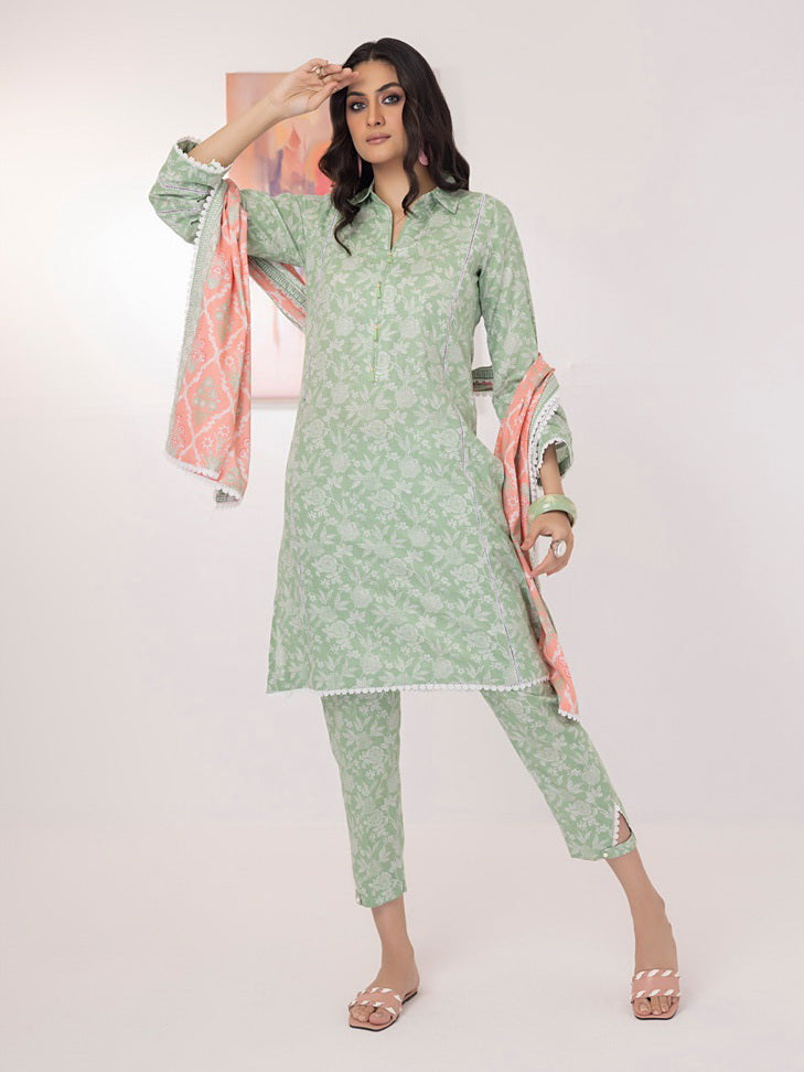 ZS Textiles Intermix Unstitched Summer Printed 3Pc Suit IM-02