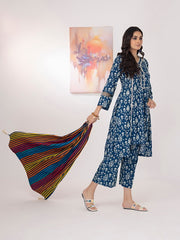 ZS Textiles Intermix Unstitched Summer Printed 3Pc Suit IM-03