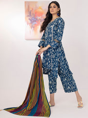 ZS Textiles Intermix Unstitched Summer Printed 3Pc Suit IM-03