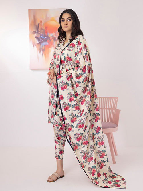 ZS Textiles Intermix Unstitched Summer Printed 3Pc Suit IM-04