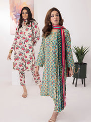 ZS Textiles Intermix Unstitched Summer Printed 3Pc Suit IM-05