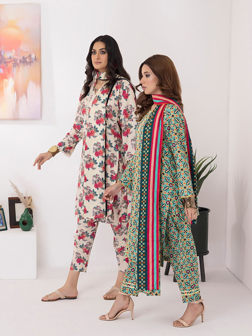 ZS Textiles Intermix Unstitched Summer Printed 3Pc Suit IM-05