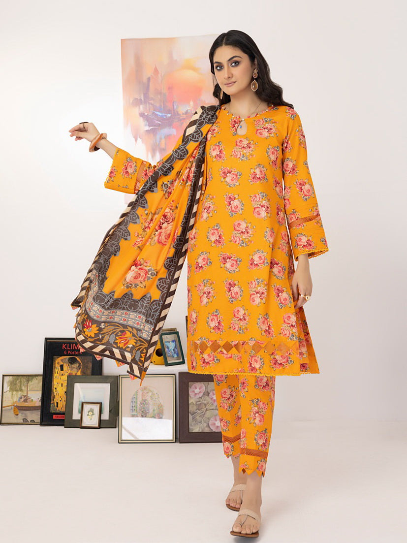 ZS Textiles Intermix Unstitched Summer Printed 3Pc Suit IM-06