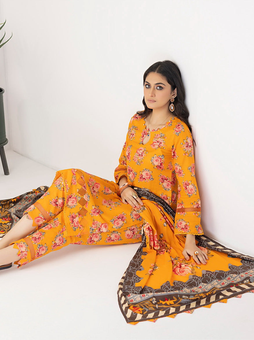 ZS Textiles Intermix Unstitched Summer Printed 3Pc Suit IM-06