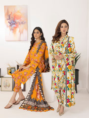 ZS Textiles Intermix Unstitched Summer Printed 3Pc Suit IM-06
