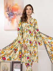 ZS Textiles Intermix Unstitched Summer Printed 3Pc Suit IM-07