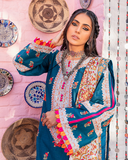 Maria Osama Khan Sakhiyaan Unstitched Winter Khaddar Suit - Neeli