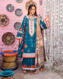 Maria Osama Khan Sakhiyaan Unstitched Winter Khaddar Suit - Neeli