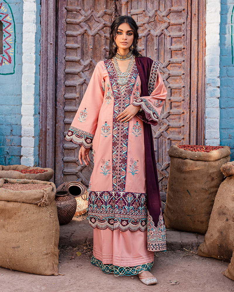 Maria Osama Khan Sakhiyaan Unstitched Winter Khaddar Suit - Mahpara