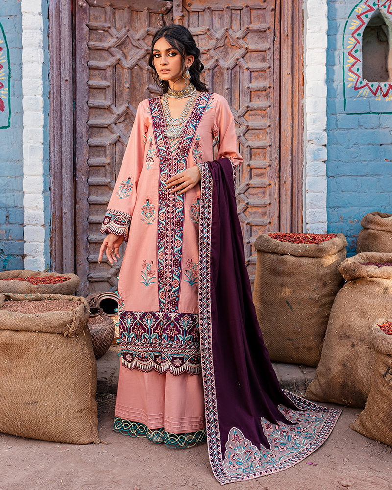 Maria Osama Khan Sakhiyaan Unstitched Winter Khaddar Suit - Mahpara