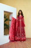 Suveez Myra Premium Embroidered Suit - D-06 Ruby Red