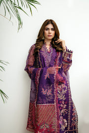 Suveez Myra Premium Embroidered Suit - D-08 Dazzle Purple