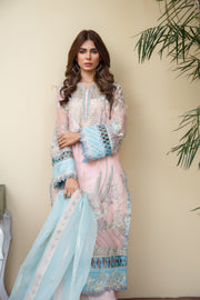 Suveez Myra Premium Embroidered Suit - D-03 Antalya Pink