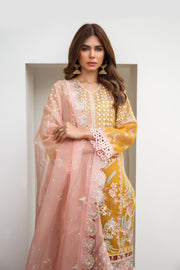 maya collectionSuveez Myra Premium Embroidered Suit - D-02 Cyra Dark Yellow