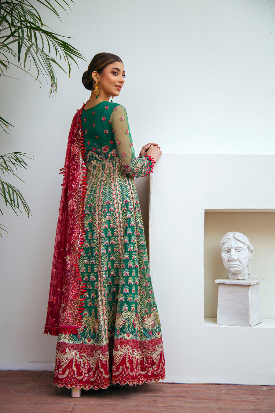 Suveez Myra Premium Embroidered Suit - D-10 Maya Bright Green
