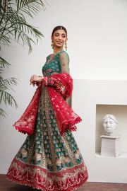 Suveez Myra Premium Embroidered Suit - D-10 Maya Bright Green