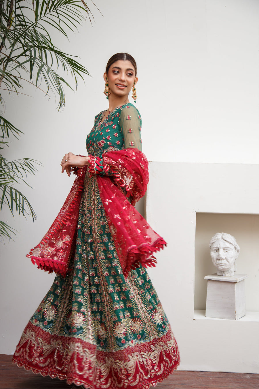 Suveez Myra Premium Embroidered Suit - D-10 Maya Bright Green