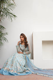 Suveez Myra Premium Embroidered Suit - D-09 Rogue Powder Blue