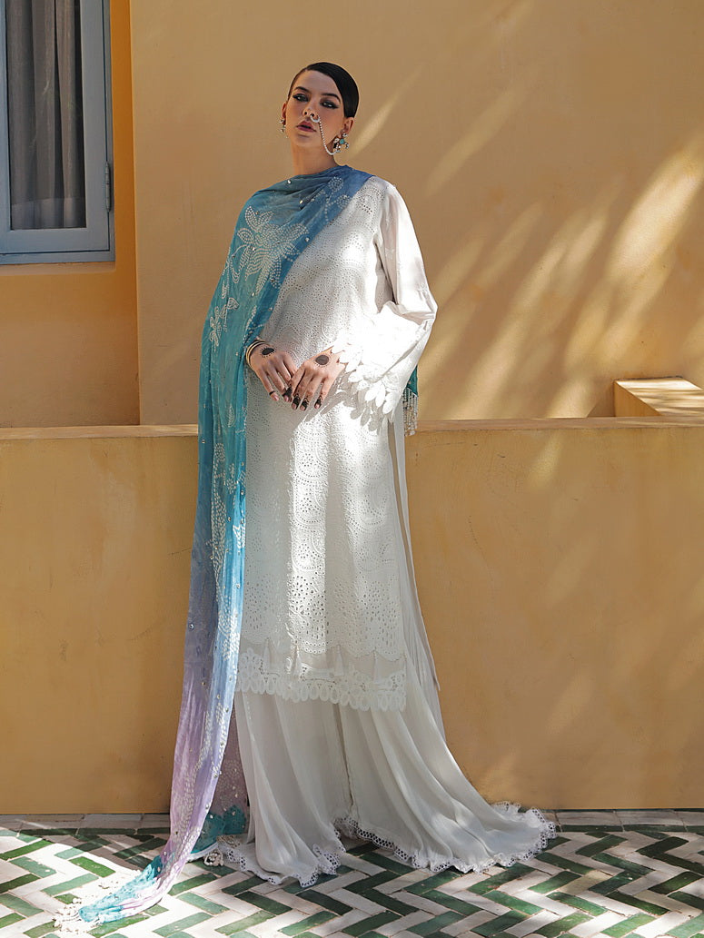 NUREH Bazaar Embroidered Chikankari Lawn Unstitched 3Piece Suit NDS-81