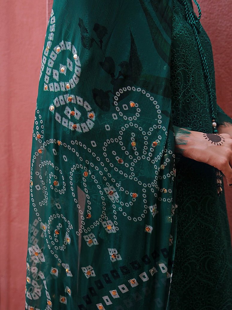 NUREH Bazaar Embroidered Chikankari Lawn Unstitched 3Piece Suit NDS-82