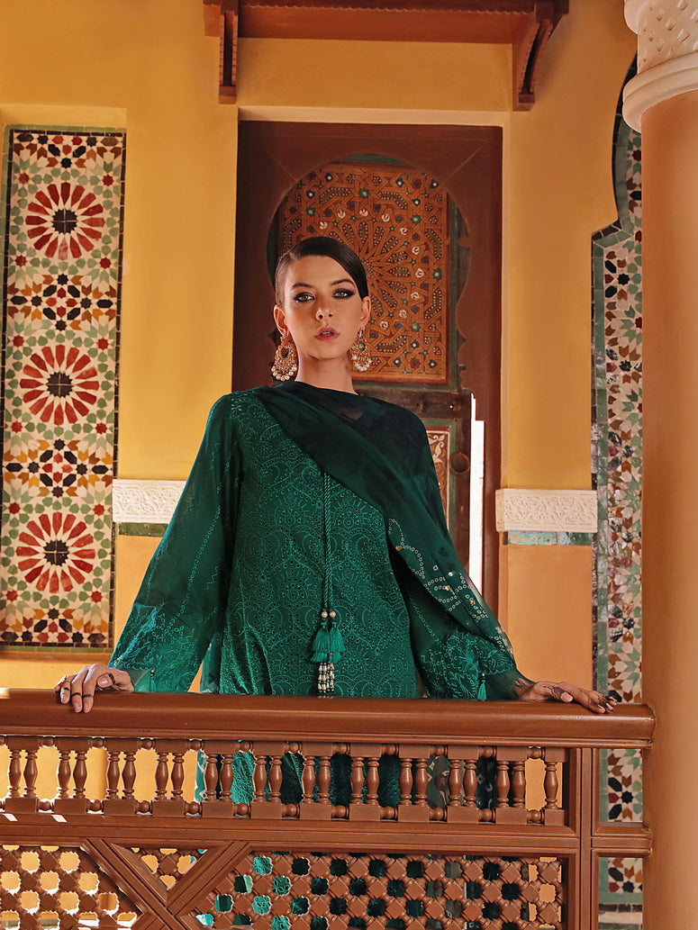 NUREH Bazaar Embroidered Chikankari Lawn Unstitched 3Piece Suit NDS-82