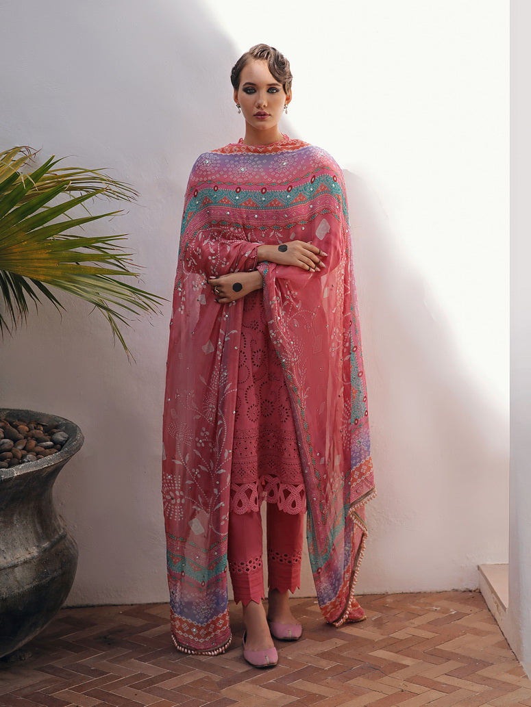 NUREH Bazaar Embroidered Chikankari Lawn Unstitched 3Piece Suit NDS-83