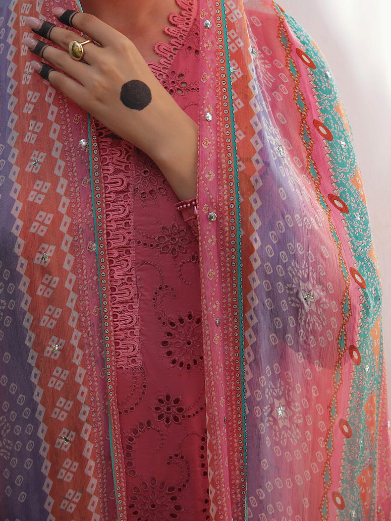 NUREH Bazaar Embroidered Chikankari Lawn Unstitched 3Piece Suit NDS-83
