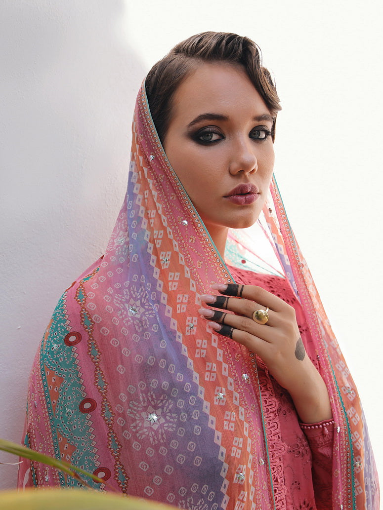 NUREH Bazaar Embroidered Chikankari Lawn Unstitched 3Piece Suit NDS-83