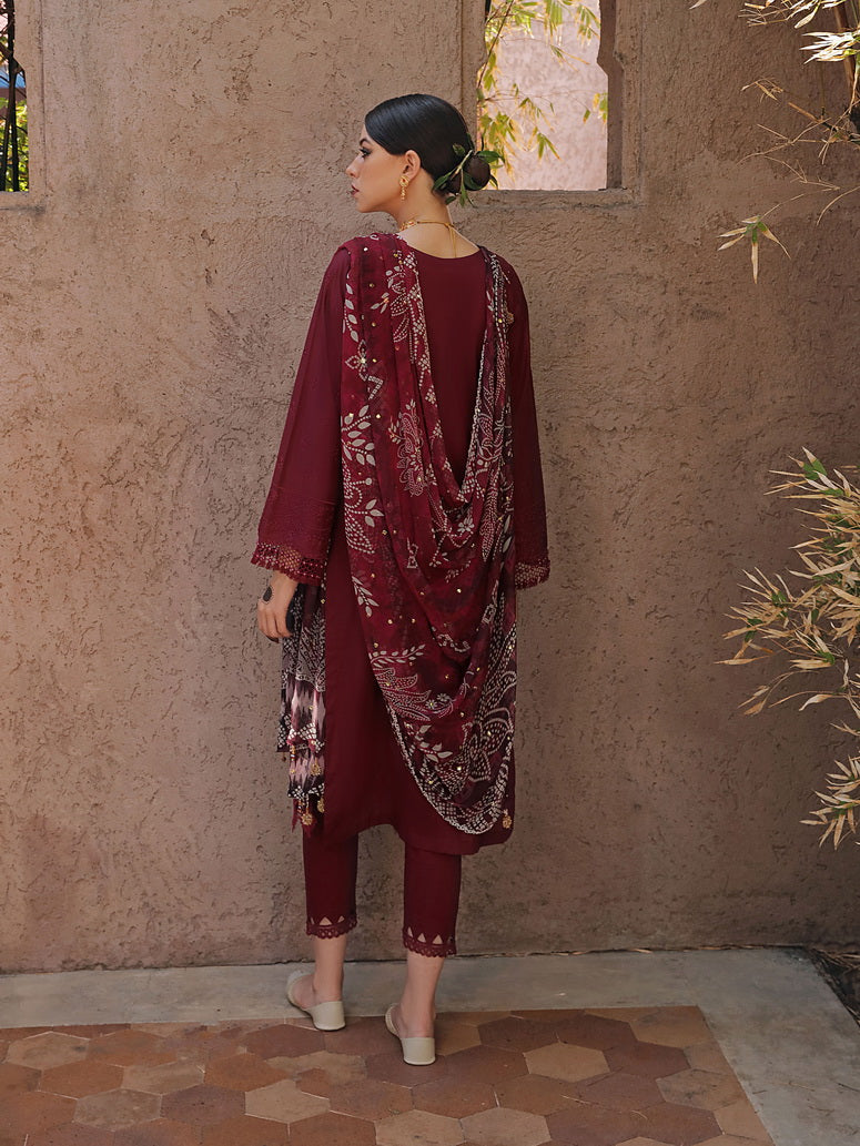NUREH Bazaar Embroidered Chikankari Lawn Unstitched 3Piece Suit NDS-80