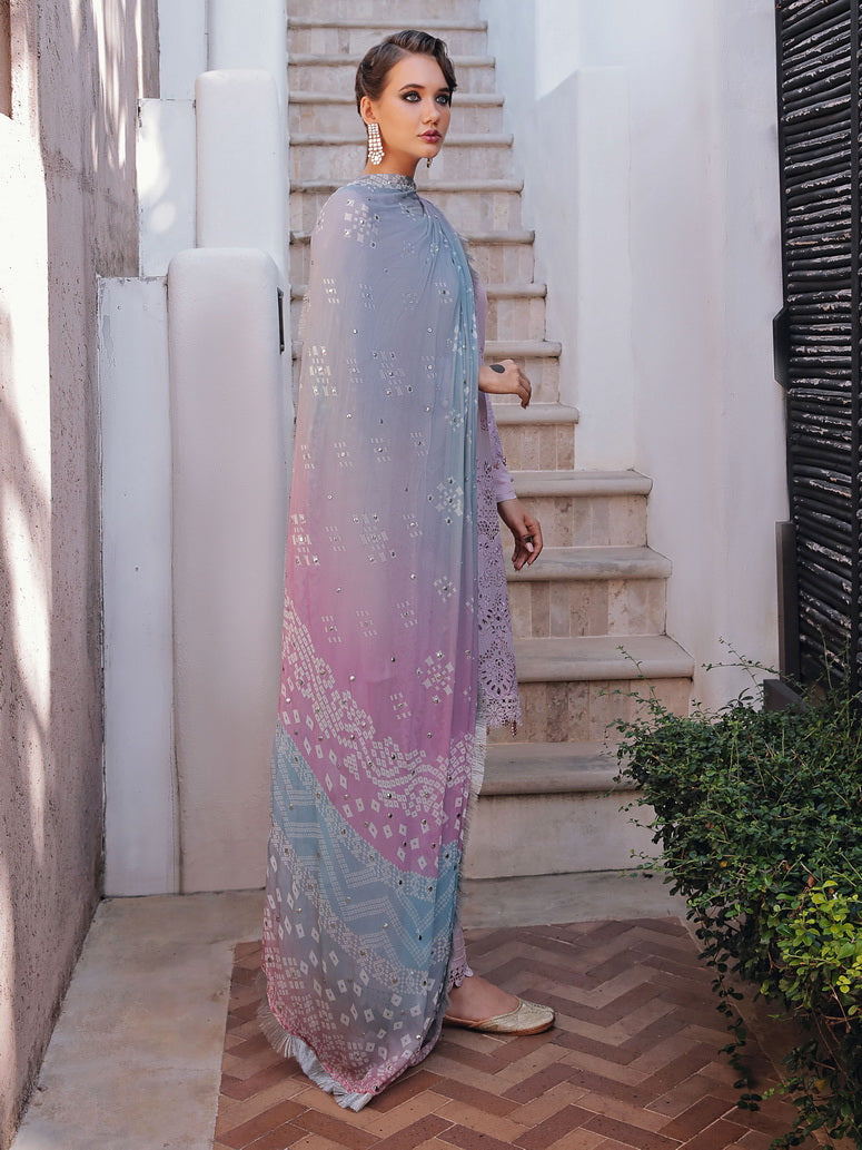 NUREH Bazaar Embroidered Chikankari Lawn Unstitched 3Piece Suit NDS-84