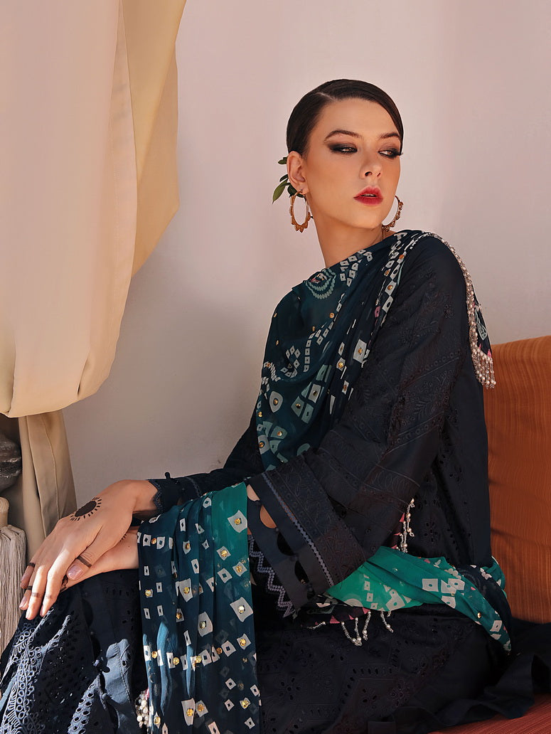NUREH Bazaar Embroidered Chikankari Lawn Unstitched 3Piece Suit NDS-85