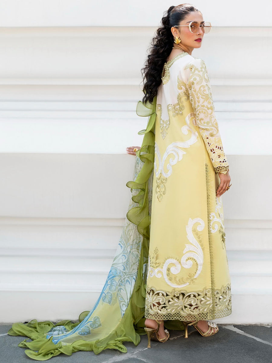 Mushq Lawana Embroidered Luxury Lawn Unstitched 3Pc Suit MSL-23-06 Intira