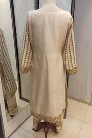 Sumaria’s Couture Formal Stitched 3Pc Suit - Ivory Gold