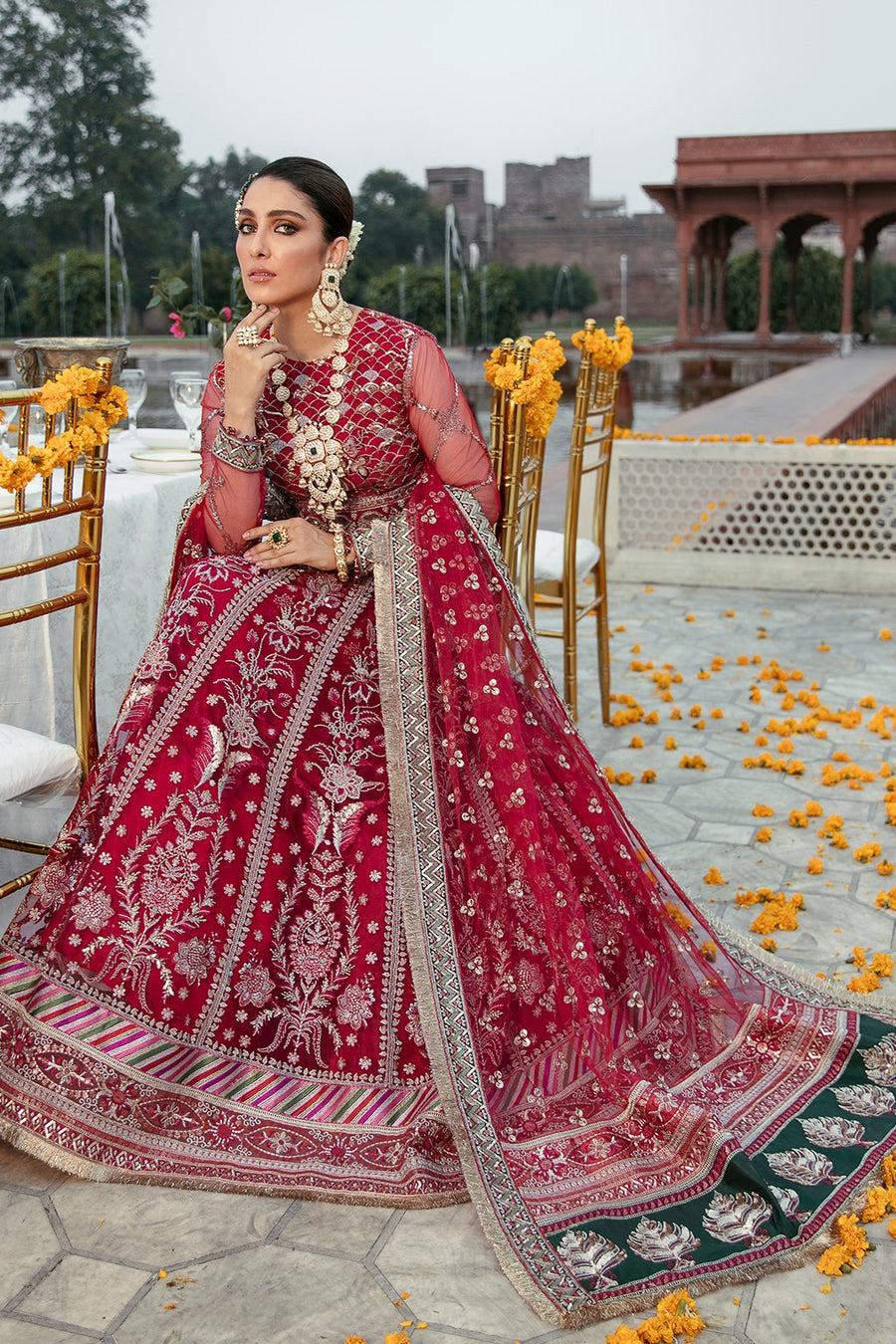 GISELE Shagun Luxury Formal Unstitched 3PC Suit D-08 Jaan e Jahan - FaisalFabrics.pk