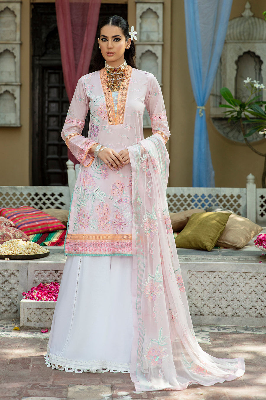GISELE Mehrma Luxury Lawn Unstitched 3Pc Suit - JASMINE