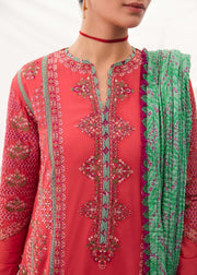 Hussain Rehar Mausam Eid Lawn Unstitched Embroidered 3Pc Suit - JAZAR