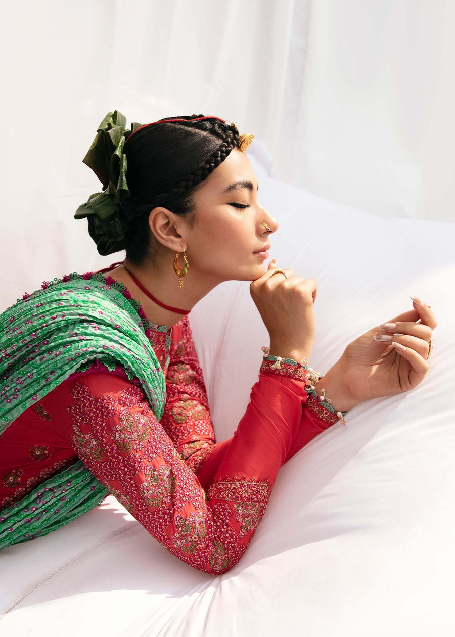 Hussain Rehar Mausam Eid Lawn Unstitched Embroidered 3Pc Suit - JAZAR
