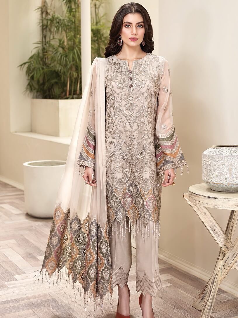 Jazmin Amerrati Luxury Chiffon 2020 Embroidered 3Pc Suit D-03 Arezu - FaisalFabrics.pk