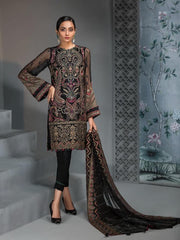 Jazmin Embroidered Chiffon 3Pc Suit D-07 Reine De Nuit Luxury Collection - FaisalFabrics.pk
