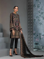 Jazmin Embroidered Chiffon 3Pc Suit D-07 Reine De Nuit Luxury Collection - FaisalFabrics.pk